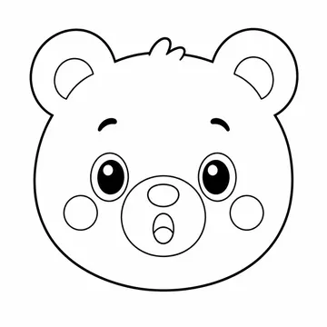 驚いたくまのぬりえ