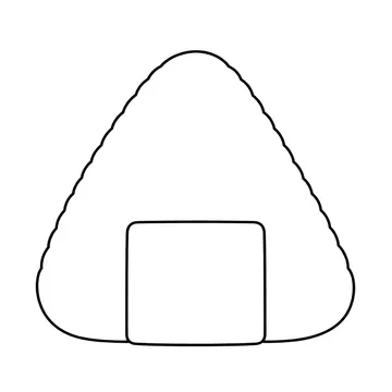 三角おにぎりのぬりえ