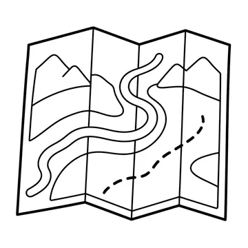 折りたたみ地図のぬりえ