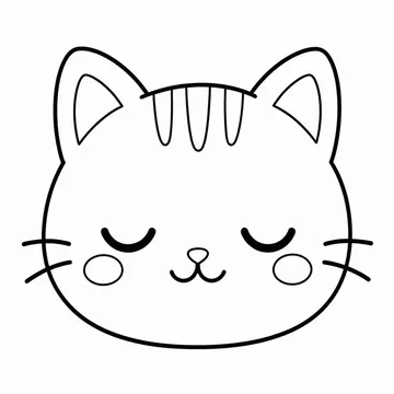 眠い猫のぬりえ