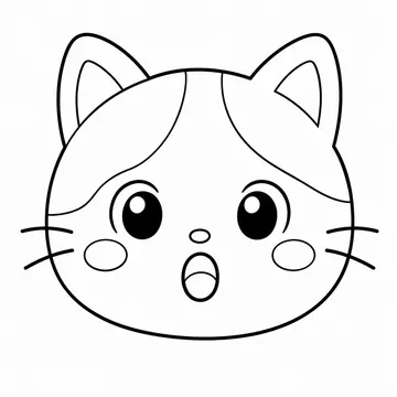 驚いた猫のぬりえ