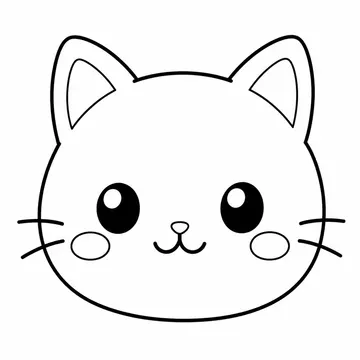白猫のぬりえ