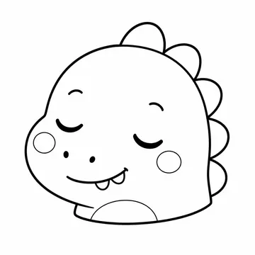 眠いきょうりゅうのぬりえ