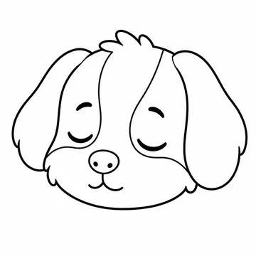 眠い犬のぬりえ