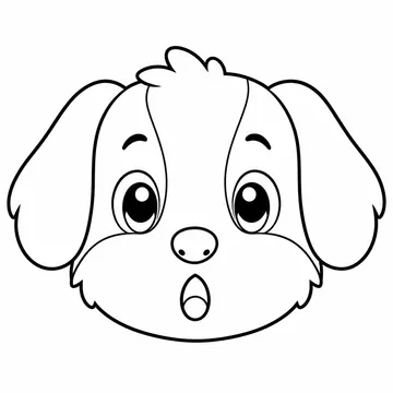 驚いた犬のぬりえ