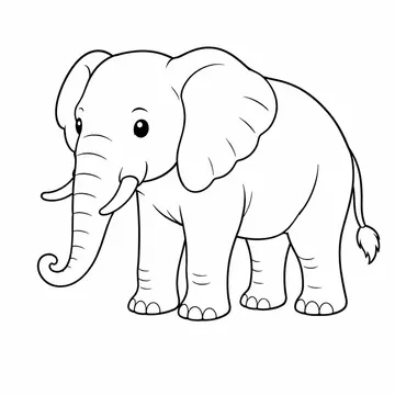 ゾウのぬりえ
