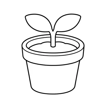鉢植えの苗のぬりえ