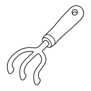 耕す道具のぬりえ