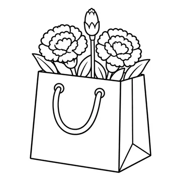 花入りギフト袋のぬりえ