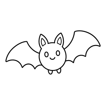 コウモリのぬりえ