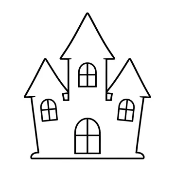 おばけ屋敷のぬりえ