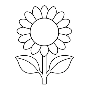 ひまわりのぬりえ