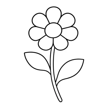 野の花のぬりえ