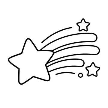 流れ星のぬりえ
