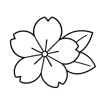 桜の花のぬりえ