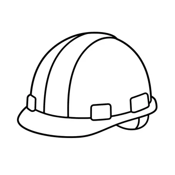 安全ヘルメットのぬりえ