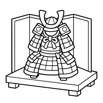 ミニ甲冑飾りのぬりえ
