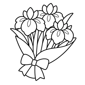 菖蒲の花束のぬりえ