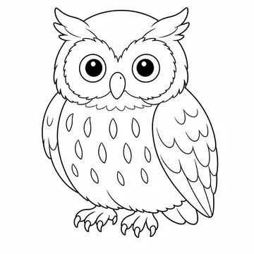 フクロウのぬりえ