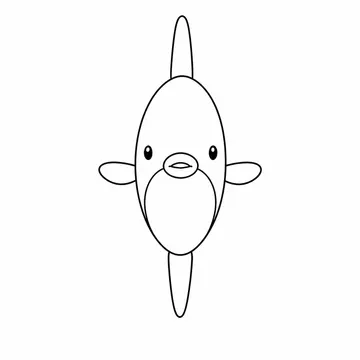 正面から見たマンボウのぬりえ