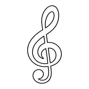 ト音記号のぬりえ