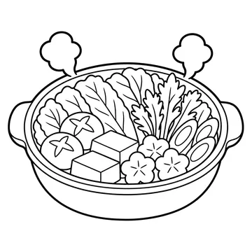寄せ鍋のぬりえ