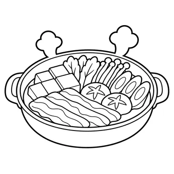 すき焼きのぬりえ