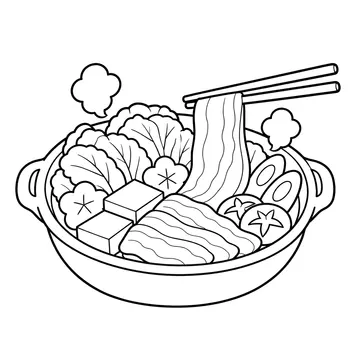 しゃぶしゃぶのぬりえ