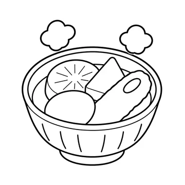 おでん小鉢のぬりえ