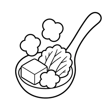 鍋のおたまのぬりえ