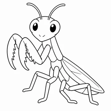 カマキリのぬりえ