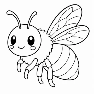 ハチのぬりえ