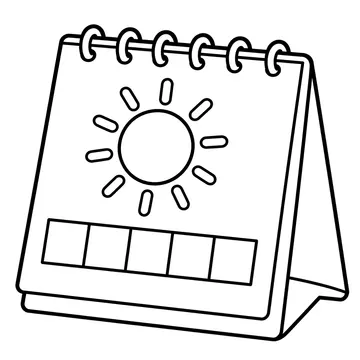 夏休みカレンダーのぬりえ