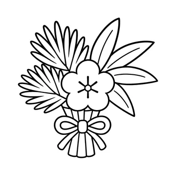松竹梅のぬりえ