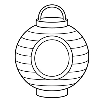 白い盆提灯のぬりえ
