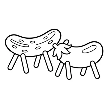 精霊馬と精霊牛のぬりえ