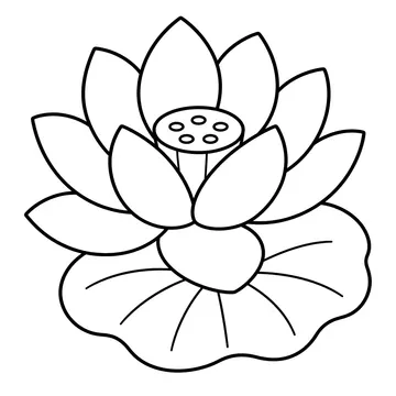 蓮の花のぬりえ