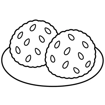 ごまのおはぎのぬりえ