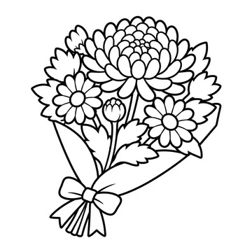 お供え花束のぬりえ