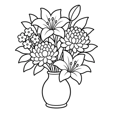 お供え花瓶のぬりえ