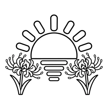 秋分の太陽のぬりえ