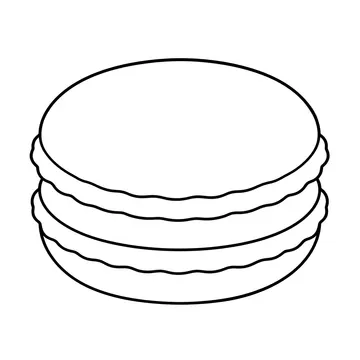いちごマカロンのぬりえ