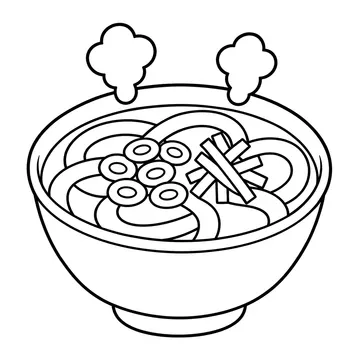 年越しそばのぬりえ