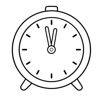 年越し時計のぬりえ