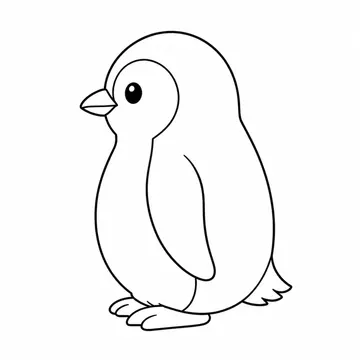 横向きで立つペンギンのぬりえ