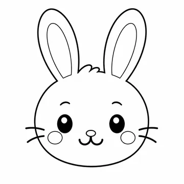 笑顔のうさぎのぬりえ