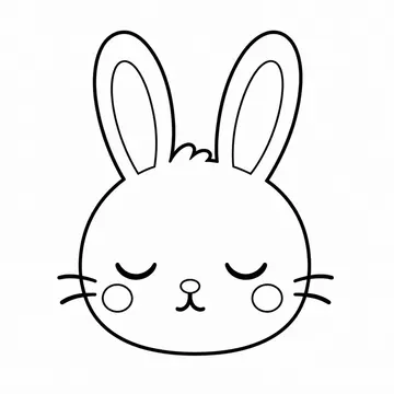 眠いうさぎのぬりえ