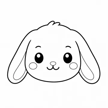 耳が垂れたうさぎのぬりえ