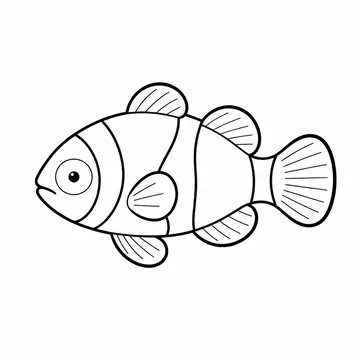 しま模様の魚のぬりえ