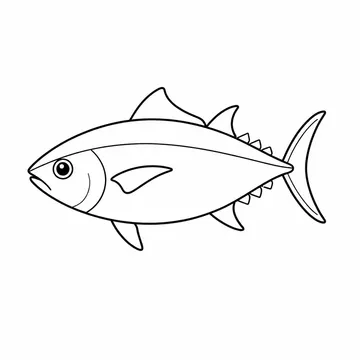 まぐろ風の魚のぬりえ